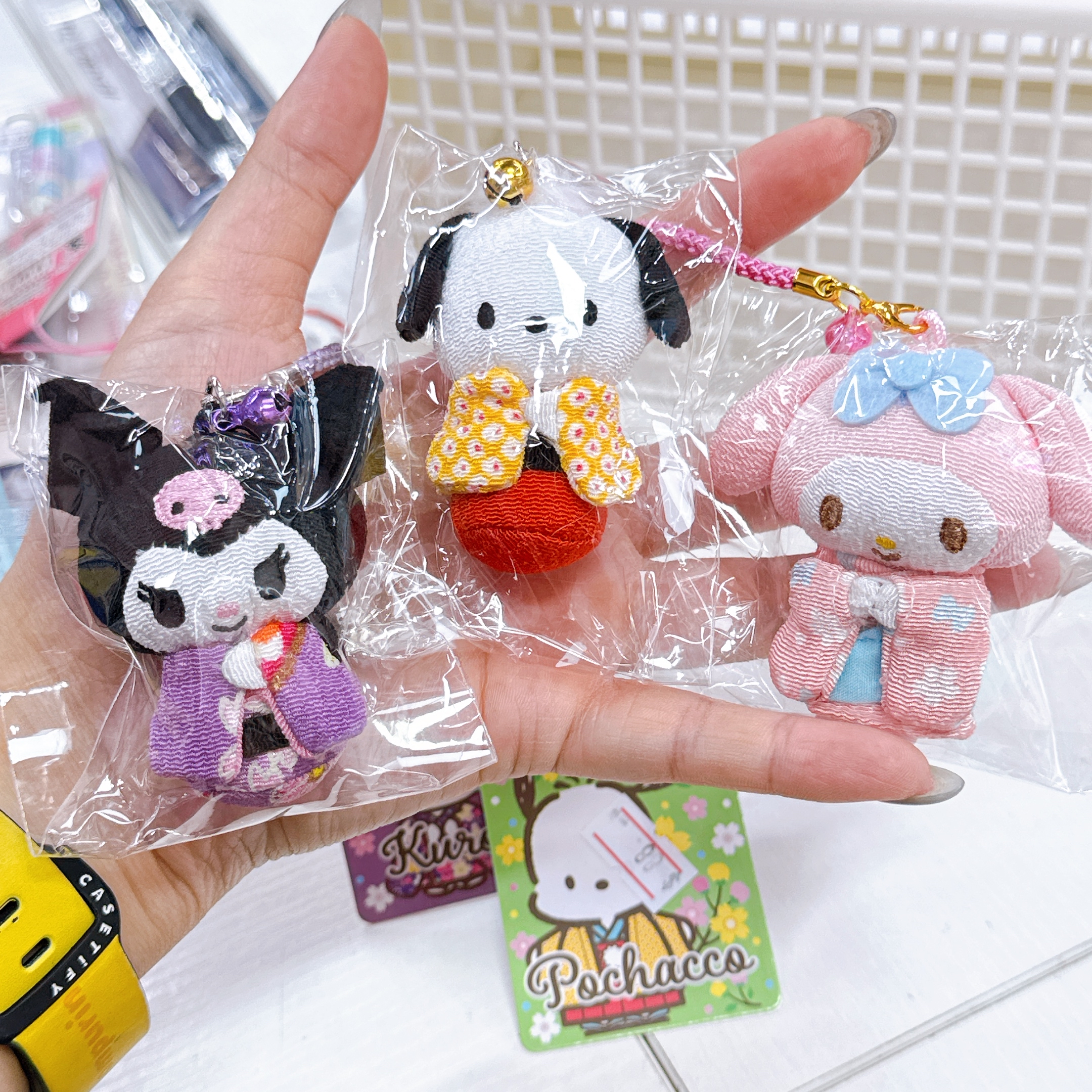 日本直送Sanrio和風絹布迷你鎖匙扣掛飾