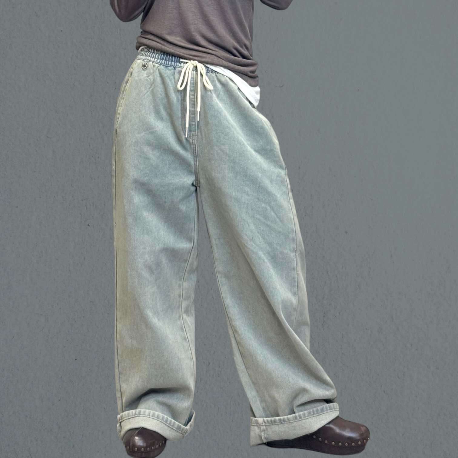 221184 全橡筋腰長褲