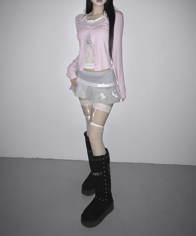 Lace Halter Layered Cardigan Top