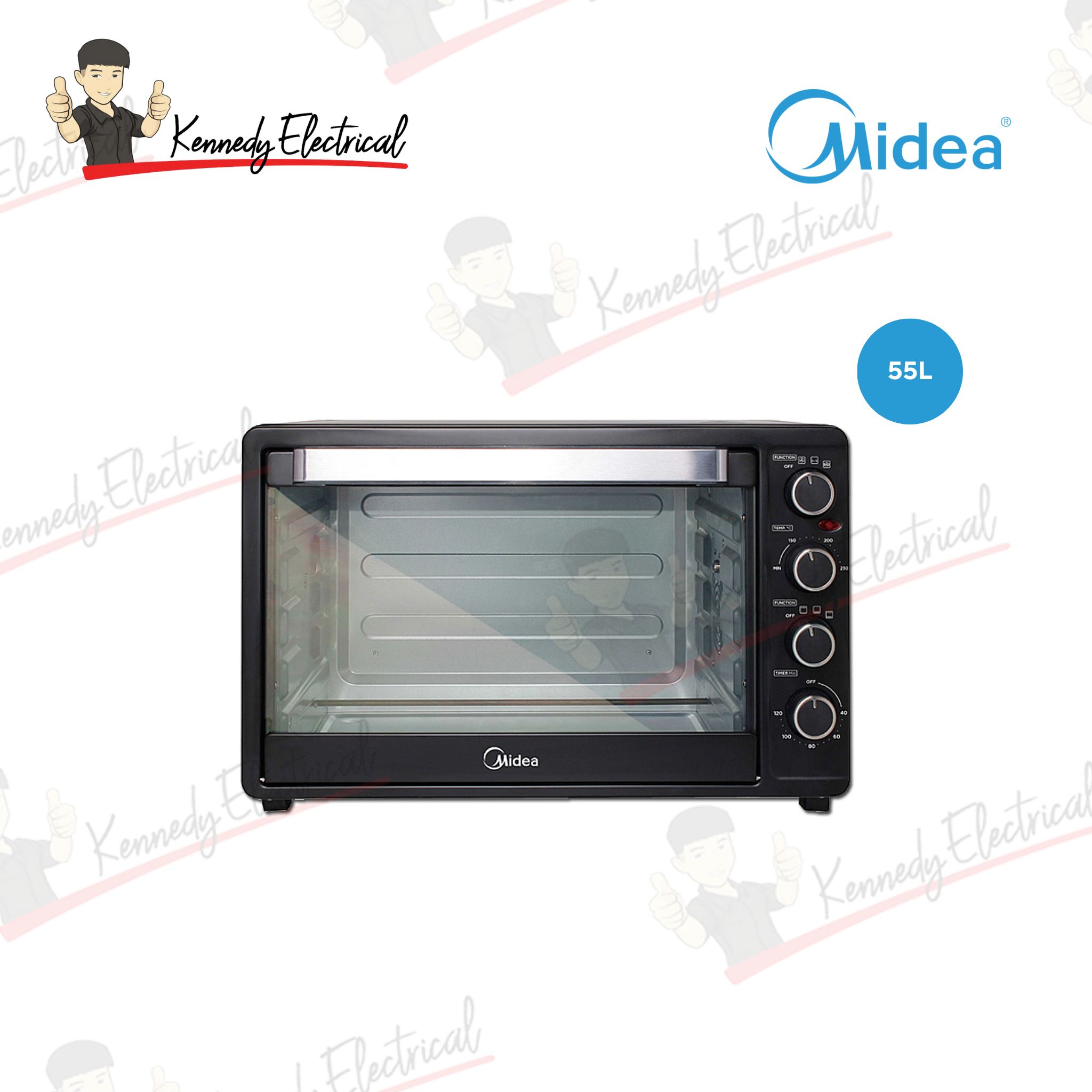Midea 55L Electric Oven With Rotisseries, Convection Function MEO-55RLC-BK