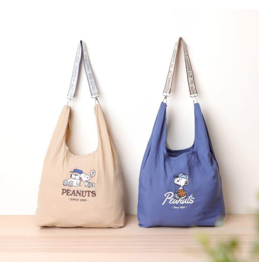 台灣直送  Peanuts史努比2WAY可拆背帶購物袋 