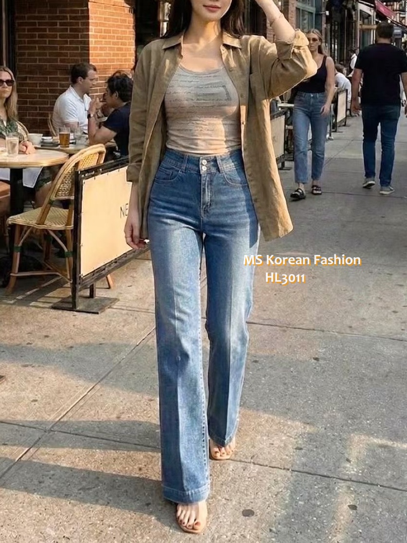 HL3011 韓國🌼Howluk春版雙鈕闊筒牛