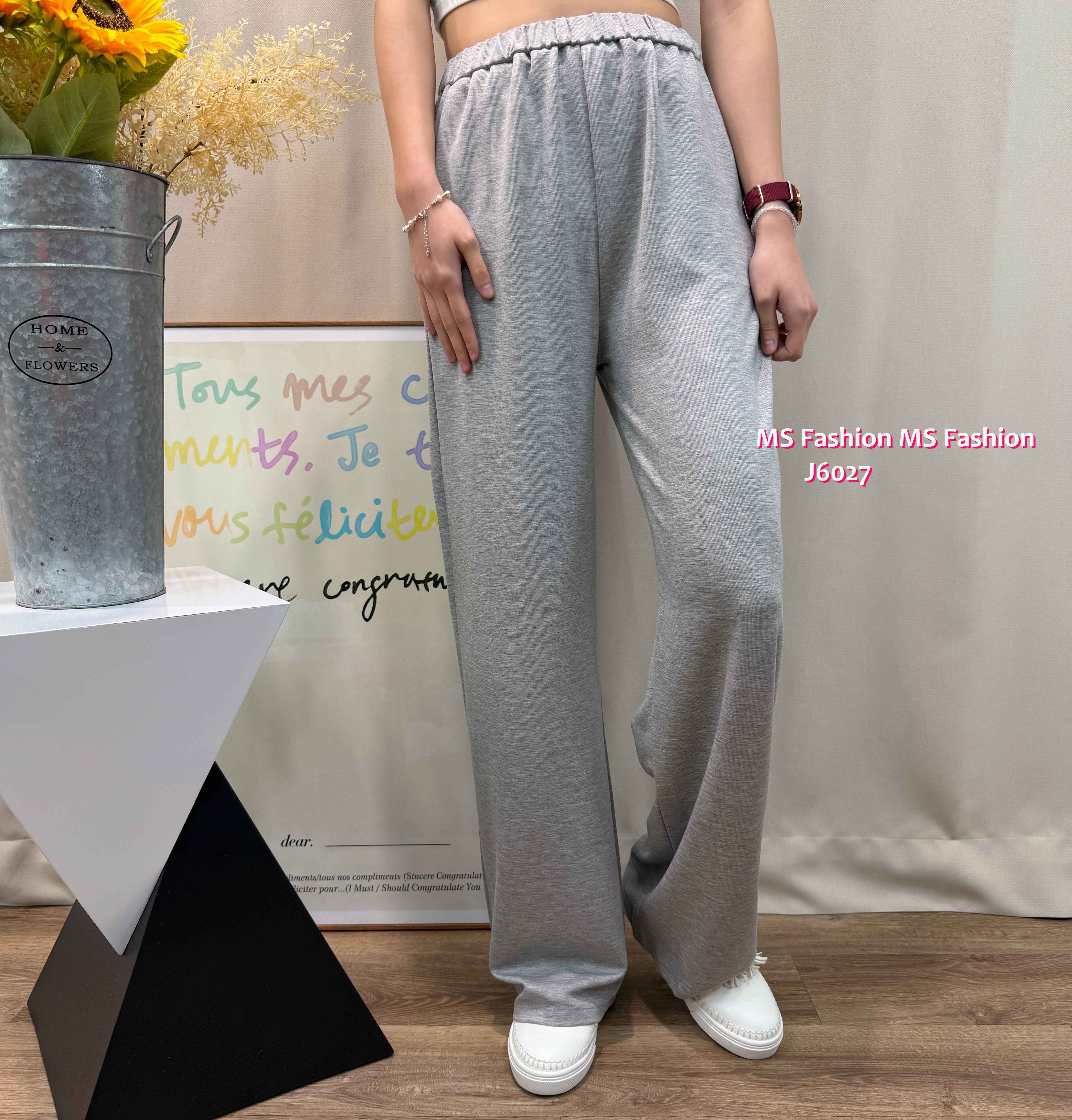 J6027 韓國🇰🇷百搭易襯闊筒褲