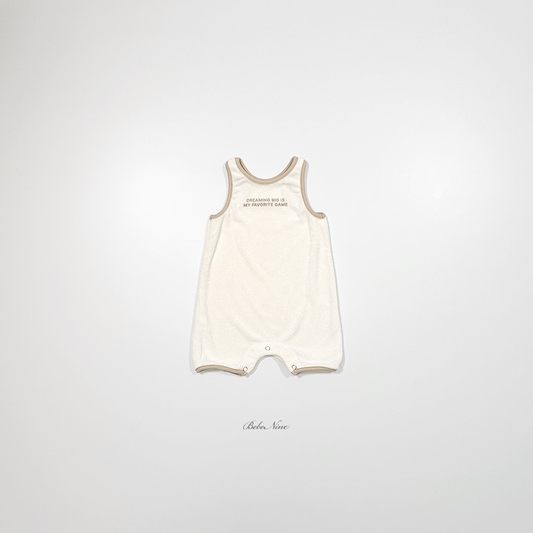 ☀️預訂 韓國直送☀️🇰🇷Bebenine四色字母印花毛巾布滾邊背心連身服