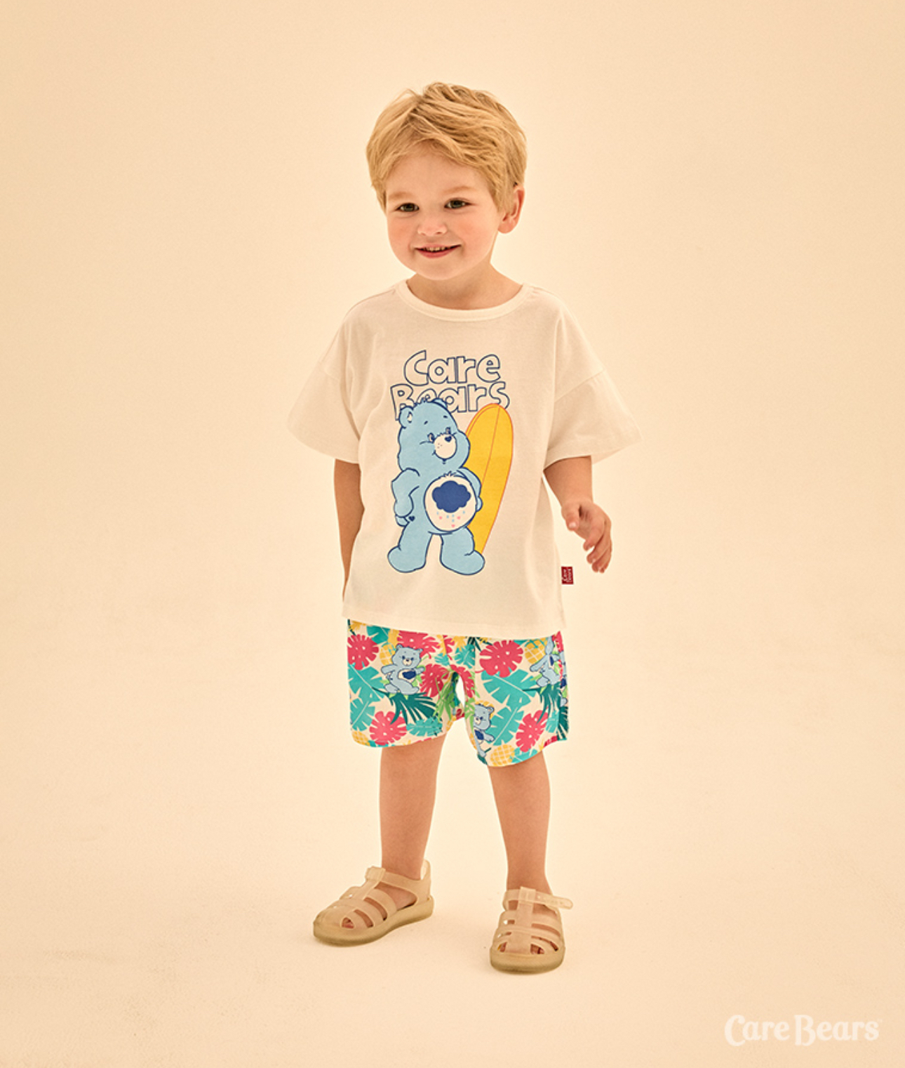 ☀️預訂 韓國直送☀️🇰🇷正版Care Bears沖浪暴躁小熊印花短袖上下套裝