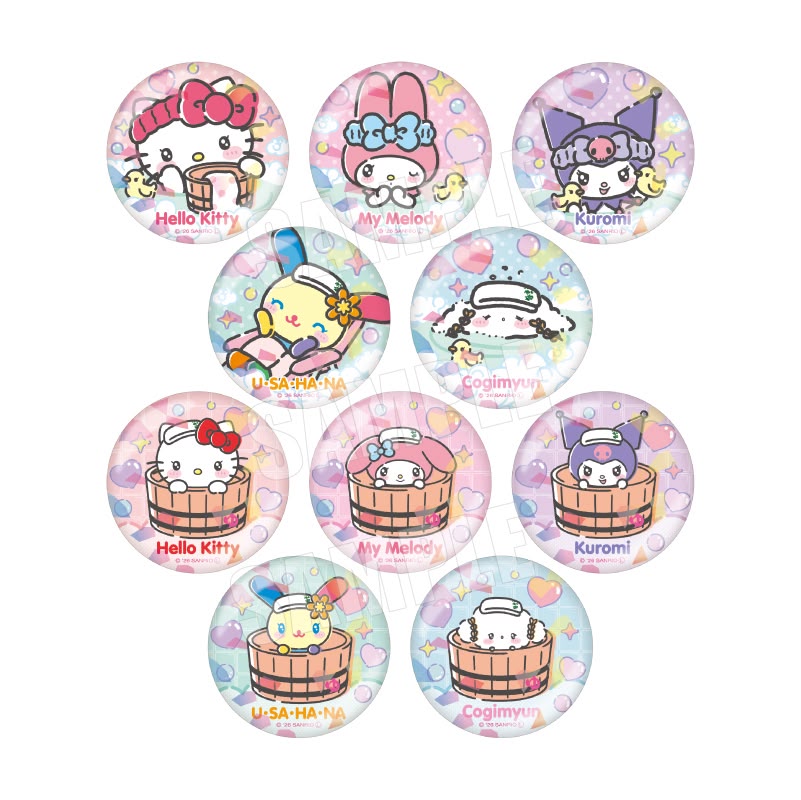 ✨連線商品需補運費✨極樂湯 x Sanrio 閃爍襟章
