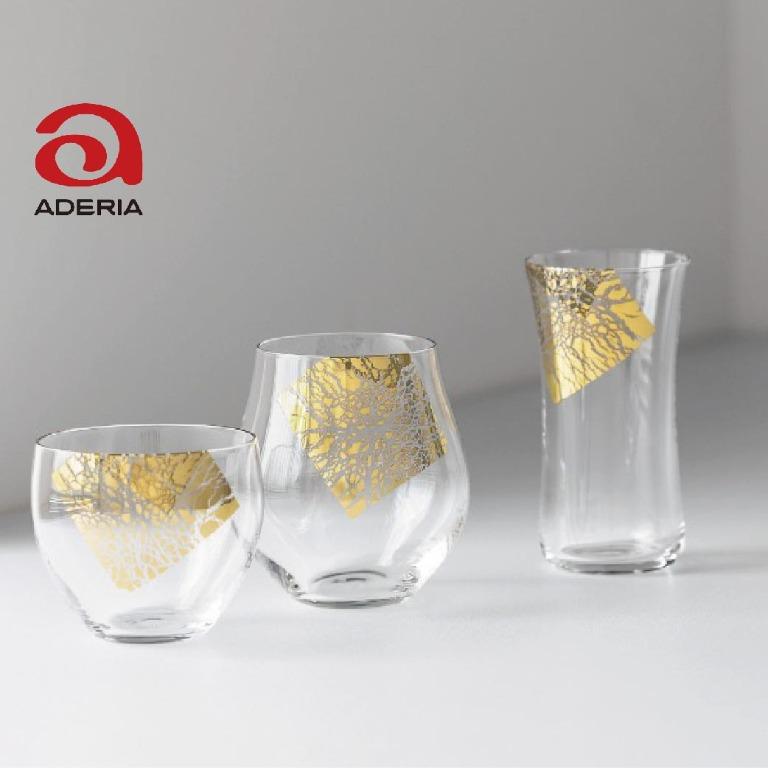 日本製 Aderia 石塚硝子 金羅凛酒器三種揃 酒杯