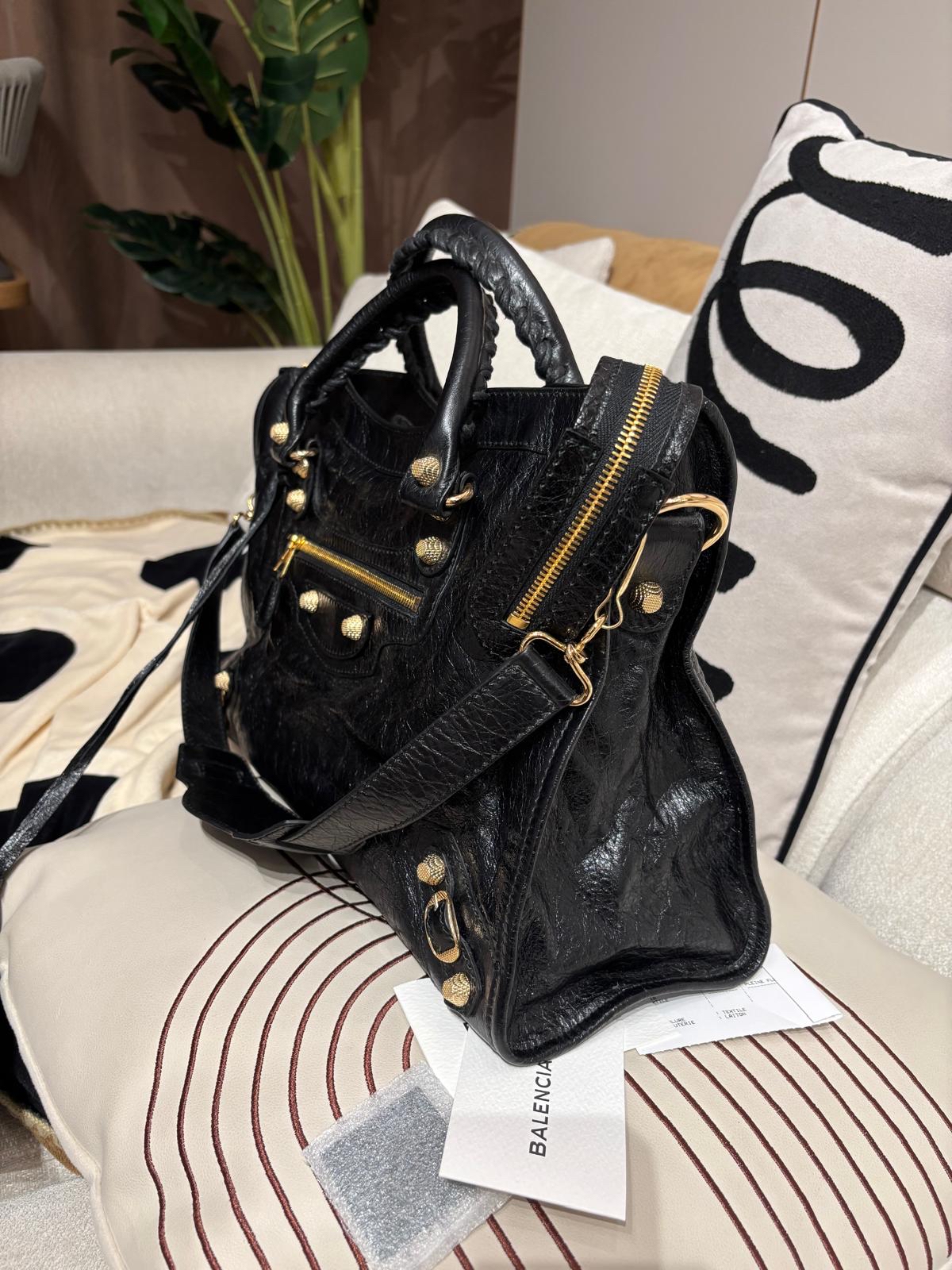 Balenciaga City Medium 黑色金扣 100%Authentic, 95%New ✅Mirror ✅Dust bag
