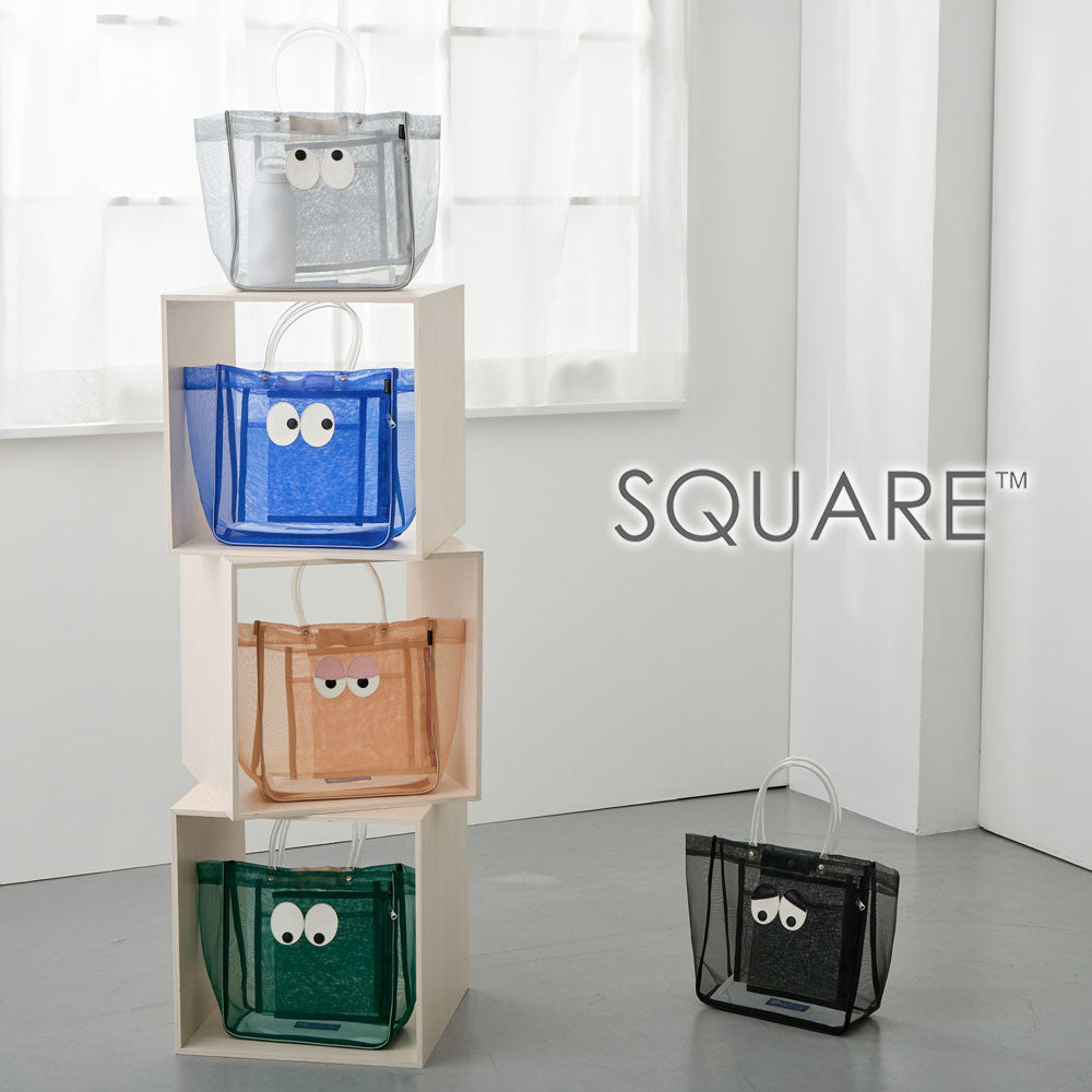🆕【⭐訂購⭐】日本直送 🇯🇵🌀Rootote Square Gaze 系列 可愛 網眼 半透明 #Totebag (連收納袋)［4款選］🌀 [ELJD-0144][261116]