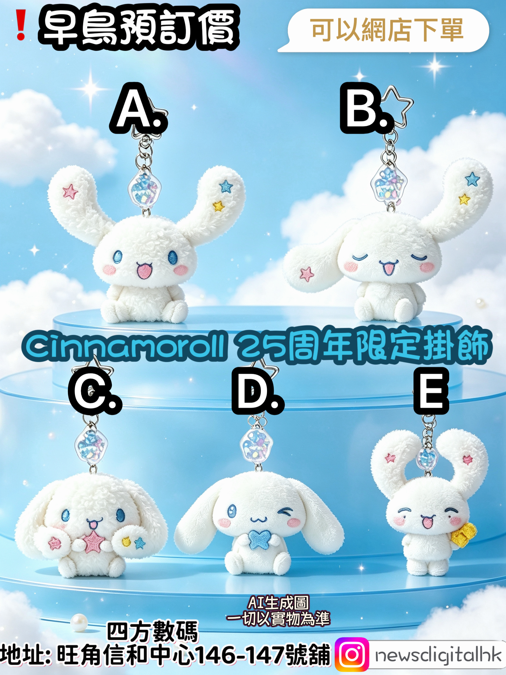 [3月中到貨]Cinnamoroll 25周年限定掛飾