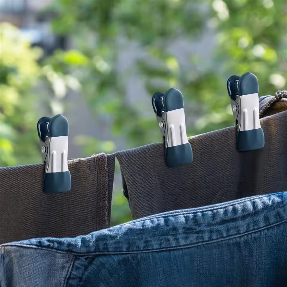 20x 不鏽鋼雙色曬衣夾 雙頭浸膠【不帶扣】 粉/藍/綠/黑/紅5色各4個混裝 UB0259