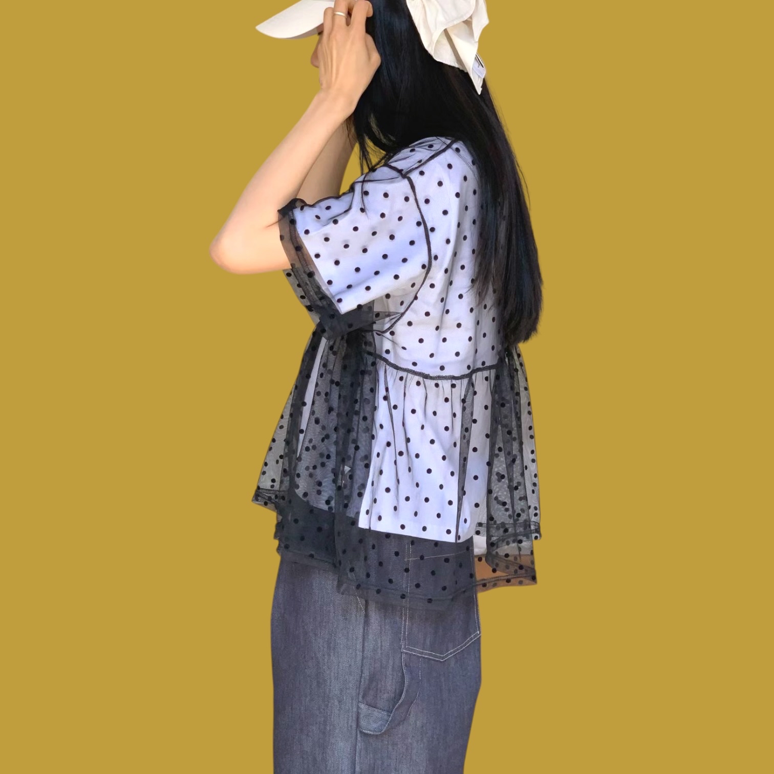 221366 波點紗Tee