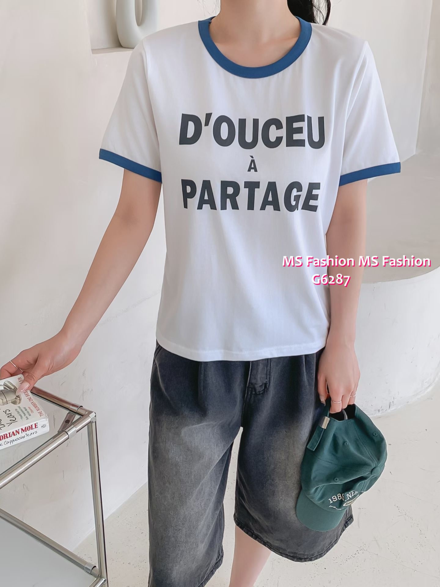 G6287 韓國🇰🇷靚色字母tee