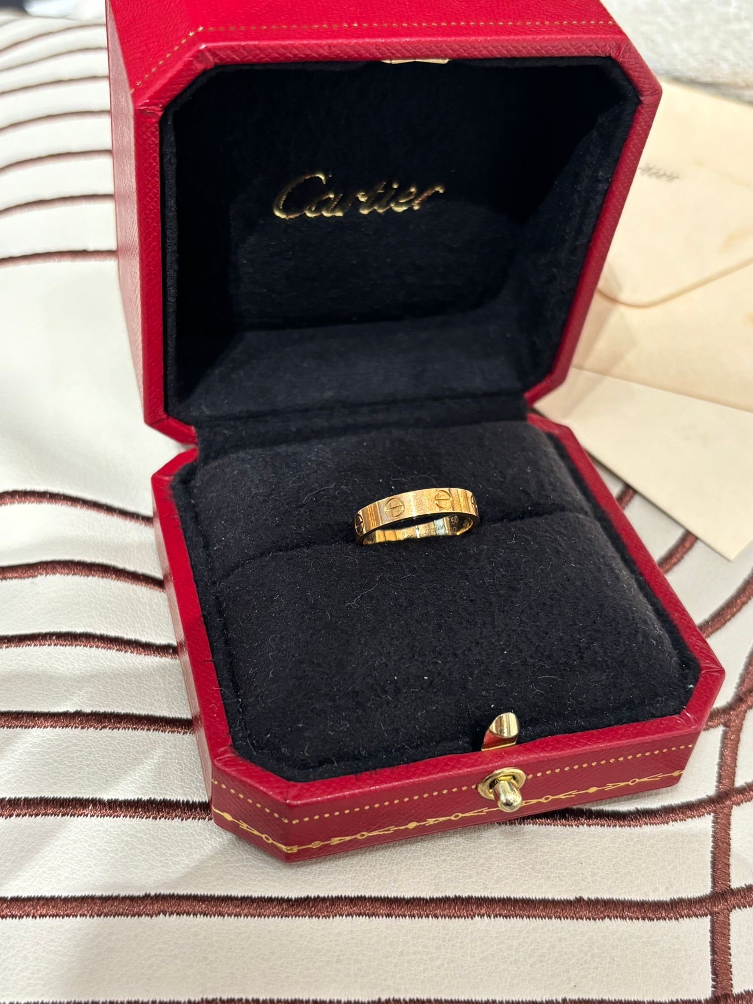 Cartier love ring 750 18k玫瑰金戒指 Size: 50 100%Authentic,98%new ✅2017 certificate✅box
