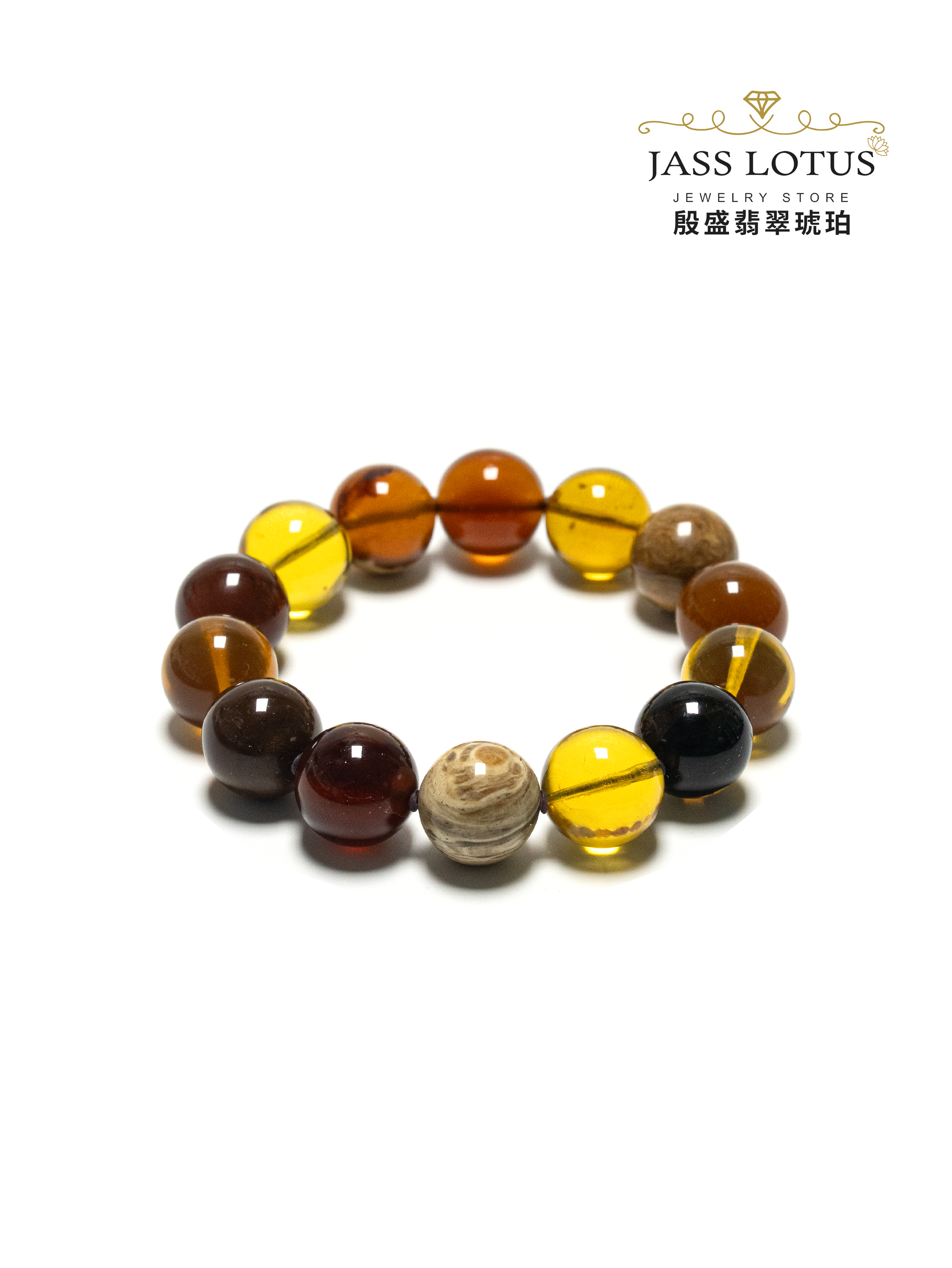 緬甸天然琥珀高質多寶手串