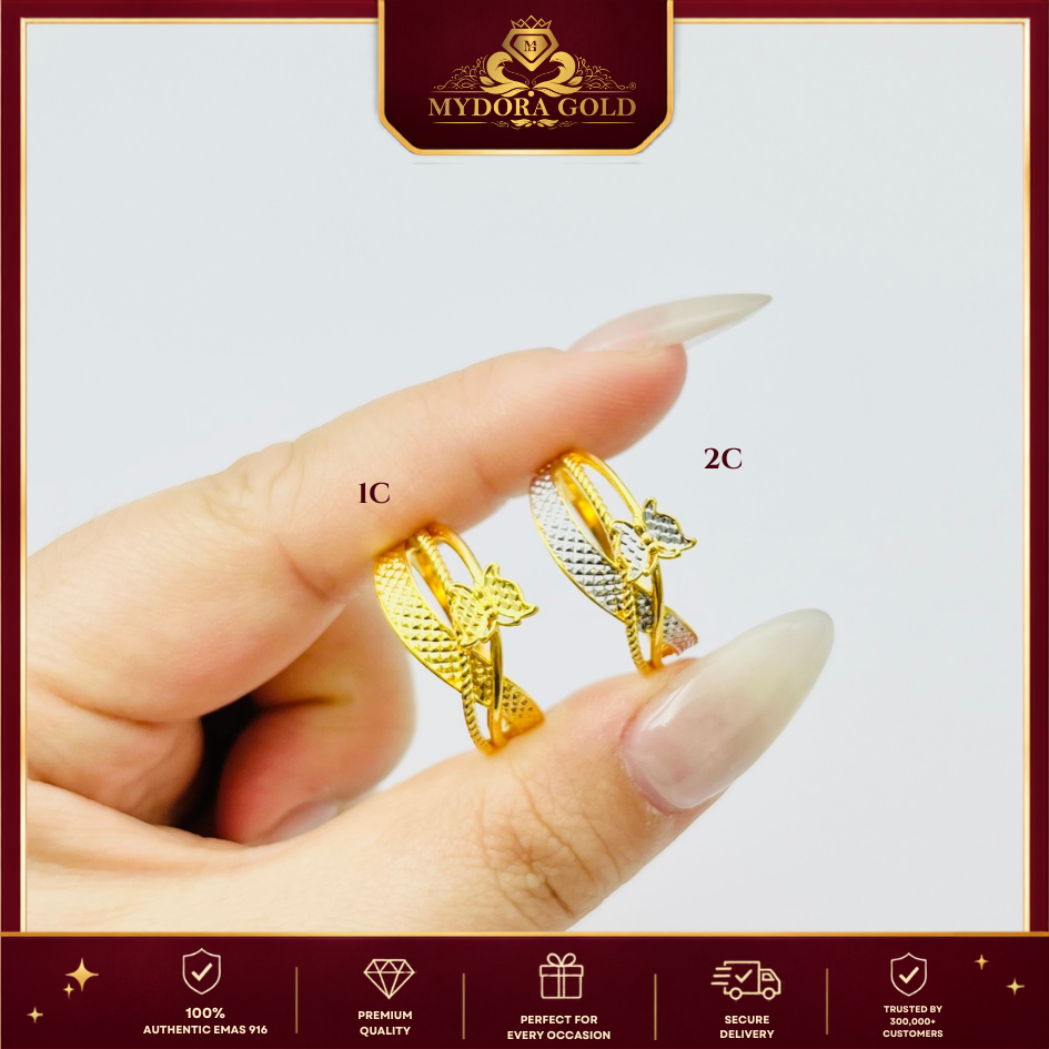 MYDORA Cincin Silang Butterfly Grace (5G) l EMAS 916/22K