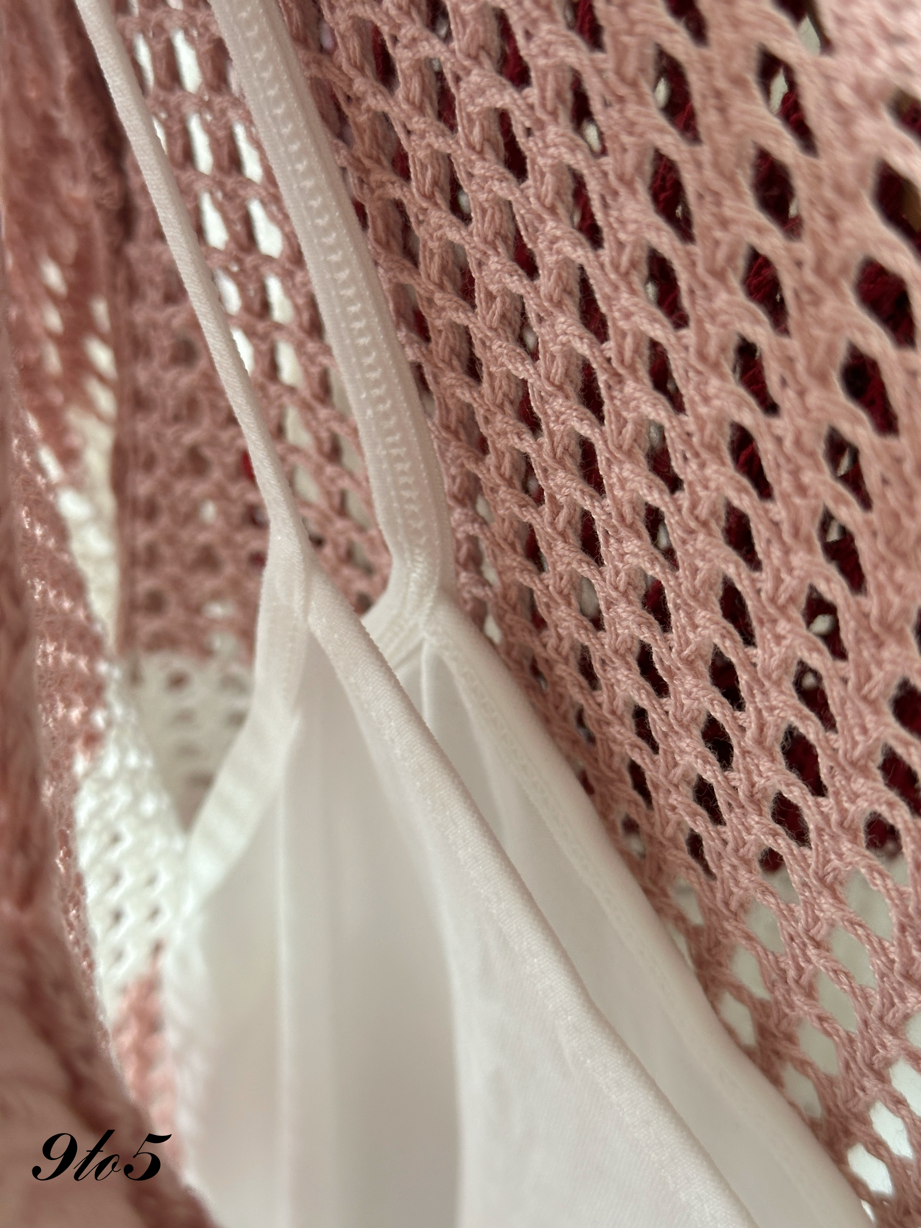 T4446 Long Sleeve Crochet Sweater- 5 Colors 