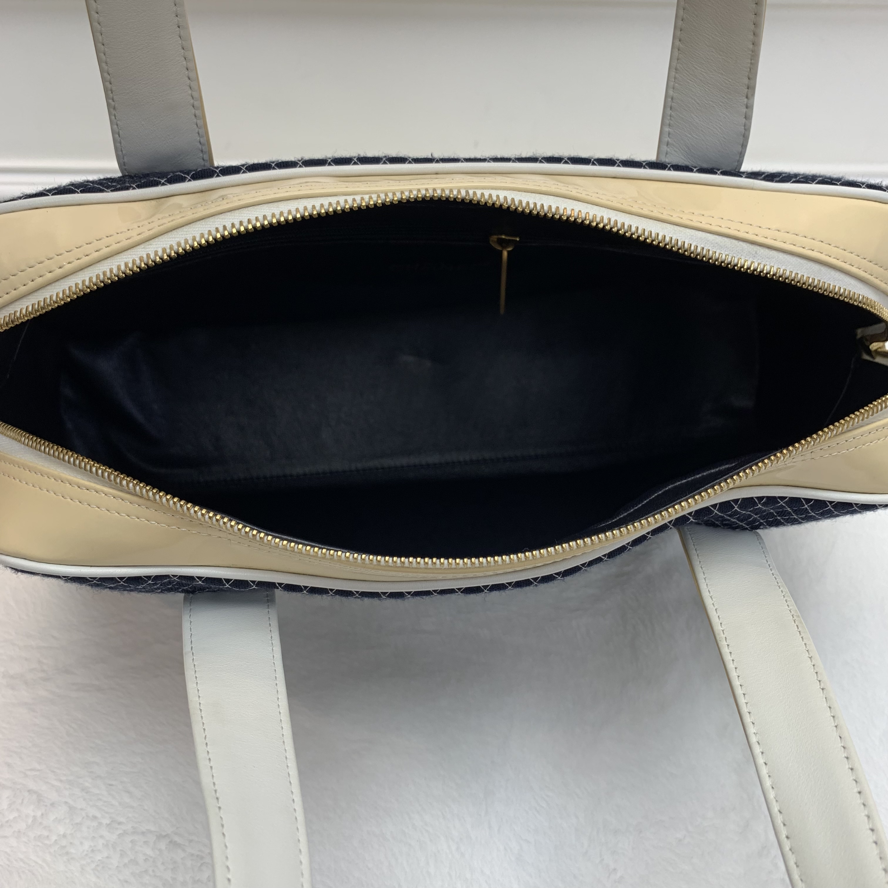 中古包💙Chanel漆皮拼布保齡球