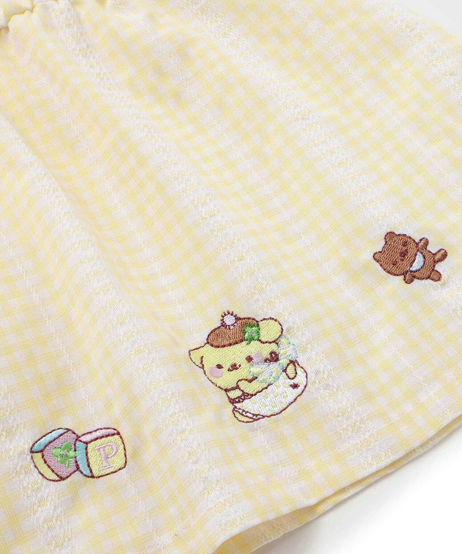 🆕【⭐訂購⭐】🇯🇵日本直送🌀#肉桂狗/ #布丁狗  泡泡袖印花TEE+格紋喇叭胸衣 兩件套🌀[ELBA-0161][260310]