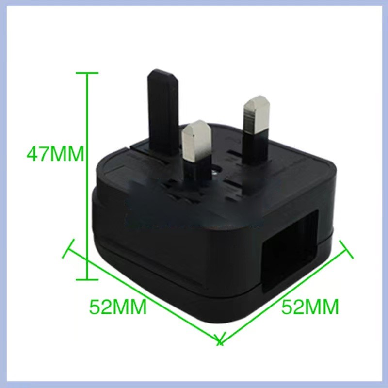 2flat pin to 3 pins Socket adaptor convertor with Safety Fuse