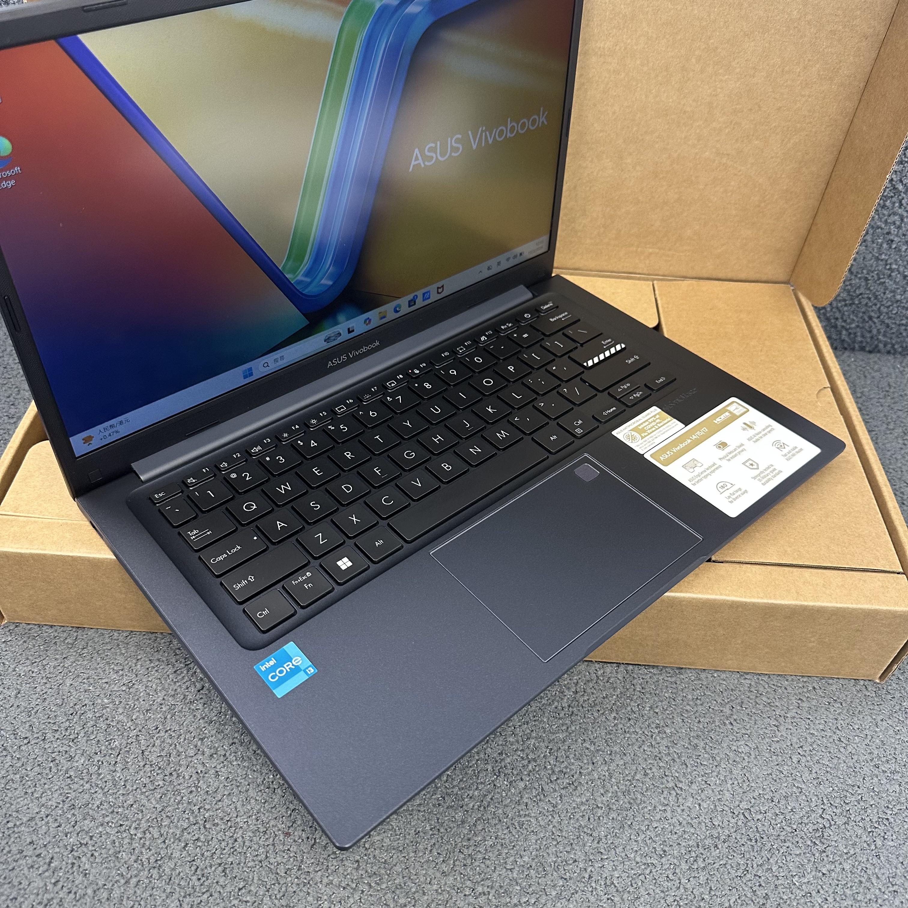 (全新14寸華碩Vivobook🔥) ASUS VivoBook i3-1315U /8GB Ram/512GB SSD/超靚深藍色機身 / Laptop / Notebook / 文書 / PC / Movie / Netflix / office / Work / Win11 / Windows