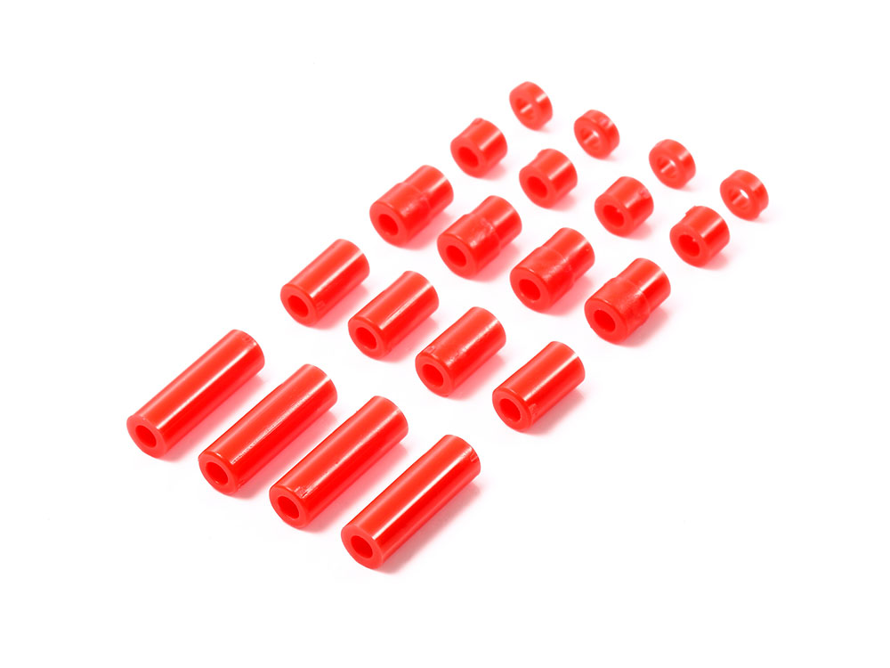 LIGHTWEIGHT PLASTIC SPACER SET (12/6.7/6/3/1.5mm) (RED)