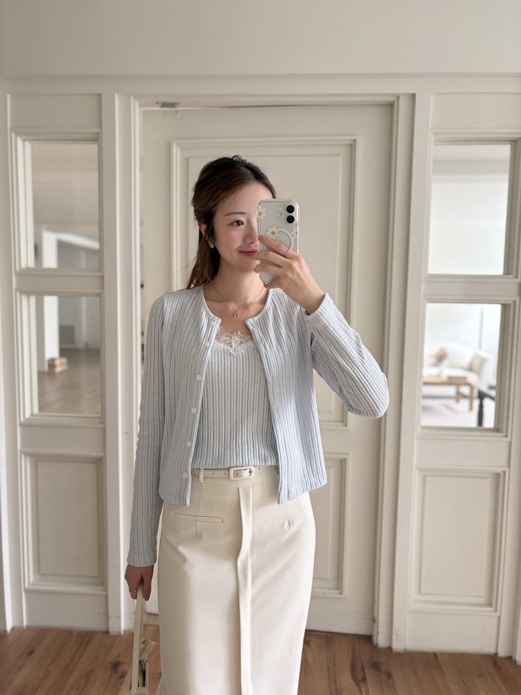 [假兩件] Lumiere Lace Layered Top (Babyblue)