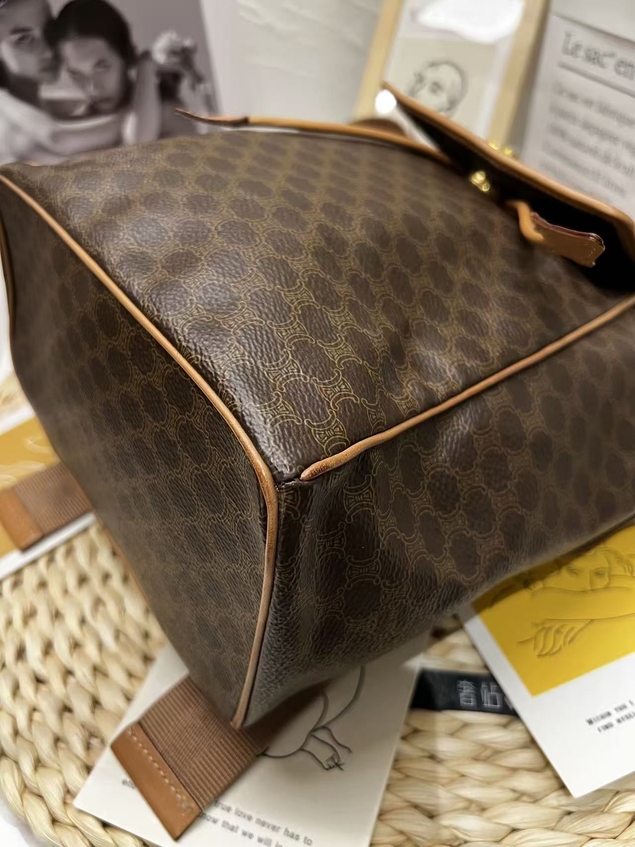 Celine Vintage Macadam Canvas Drawstring Backpack