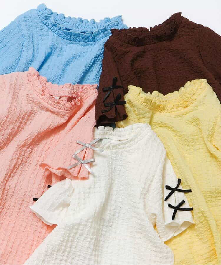 🇯🇵預訂 日本直送🇯🇵Apres les cours五色絲帶花邊皺紋短袖上衣