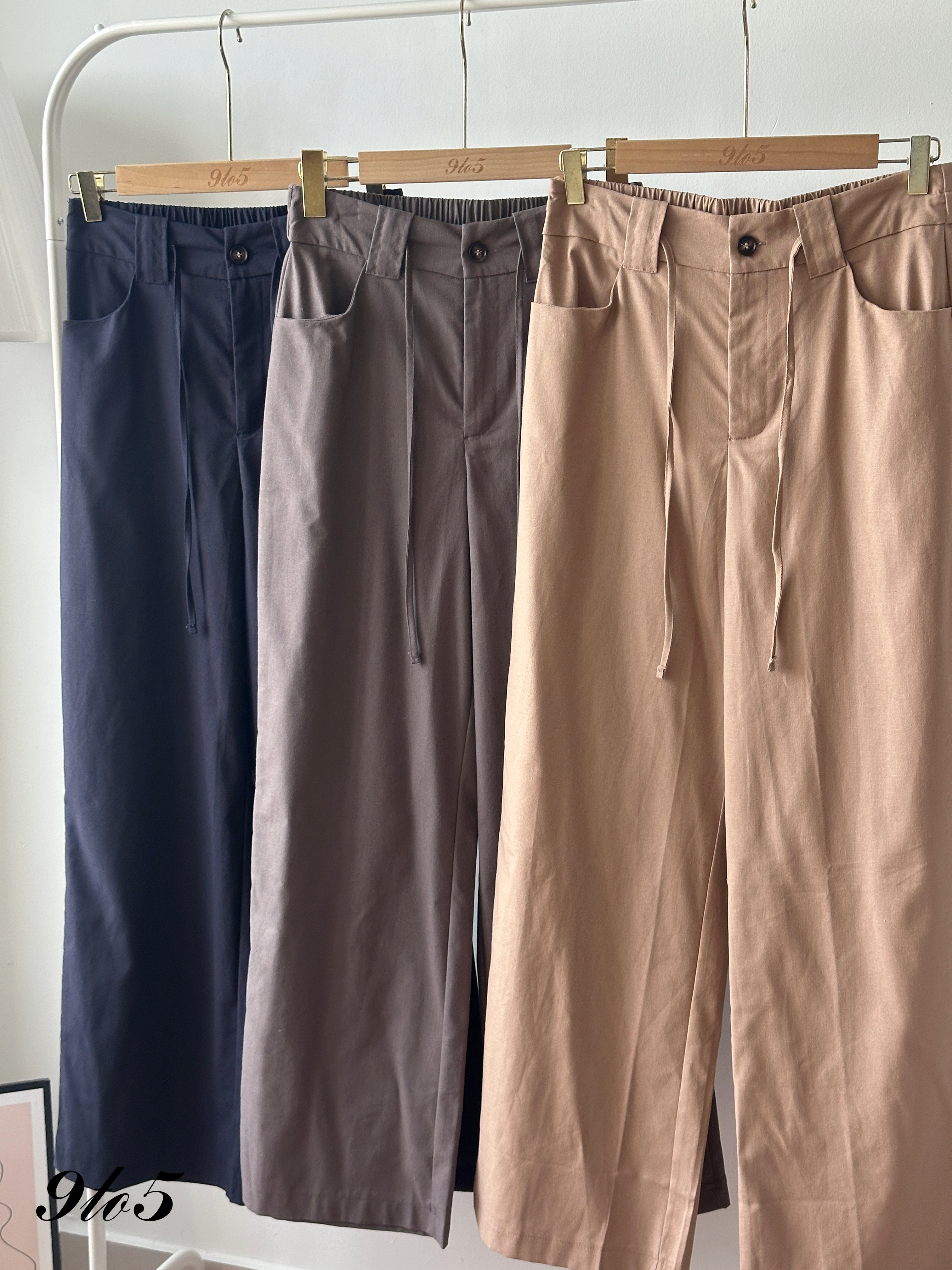 S1971 Linen Long Straight Pants - 3 Colors 