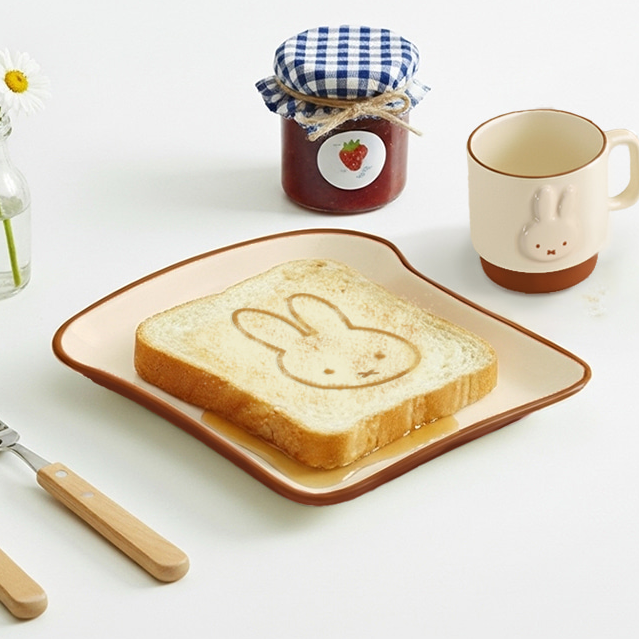 [Miffy] Miffy Bread Saucer & Mug Set