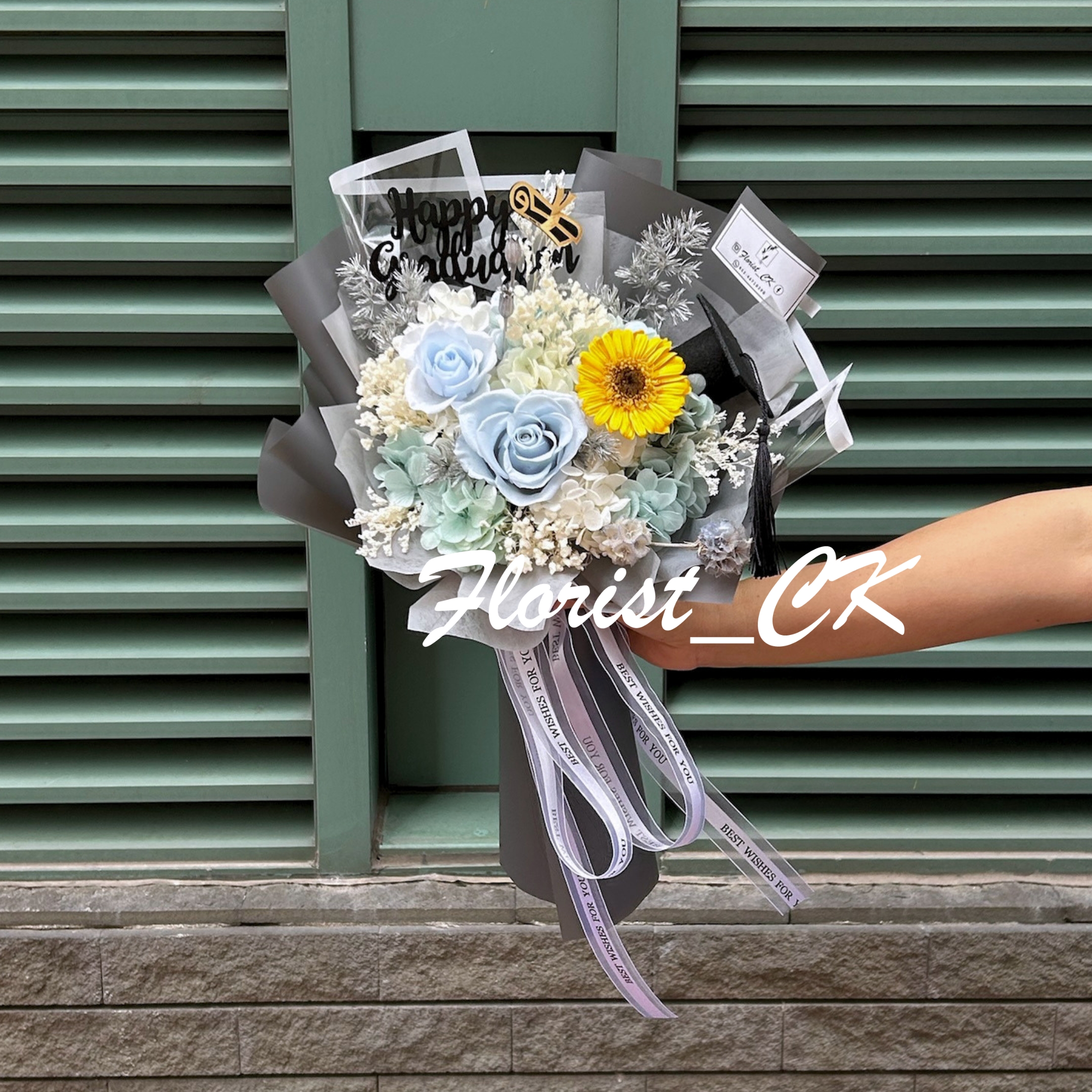 【2026 畢業推介】Solaris Crest｜畢業之選｜永生玫瑰太陽花花束 (預訂款)