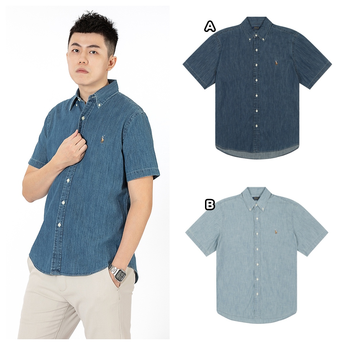 Polo Ralph Lauren 🌈彩色馬仔🐎刺繡 👕短袖牛仔恤衫