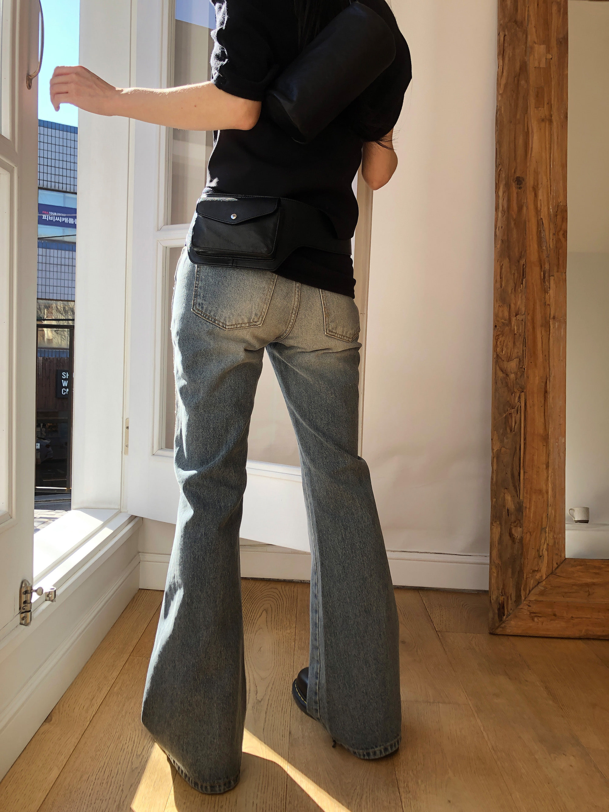 Studded Flare Denim Jeans