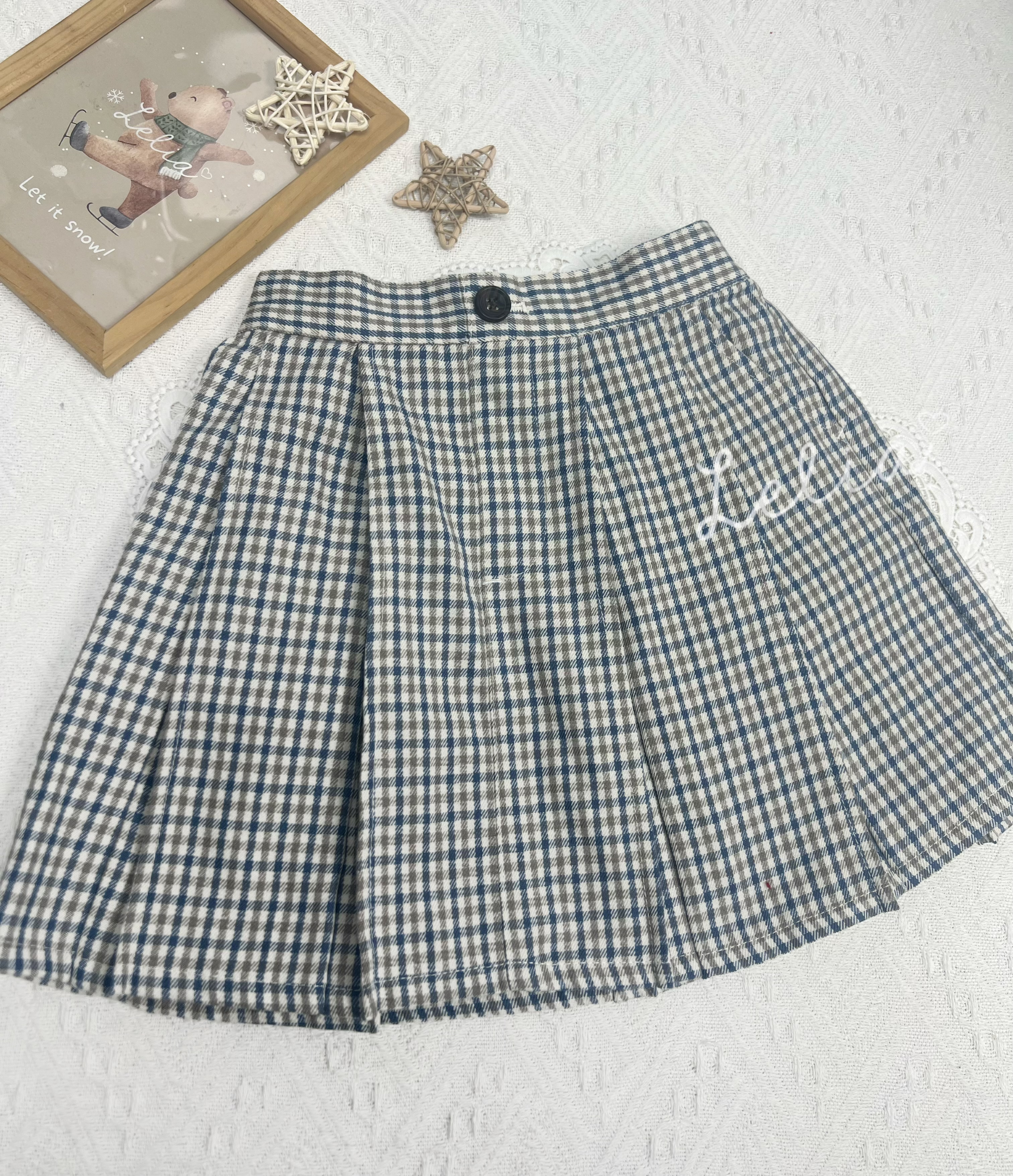 ▫️現貨▫️半橡筋腰格仔裙（2色）