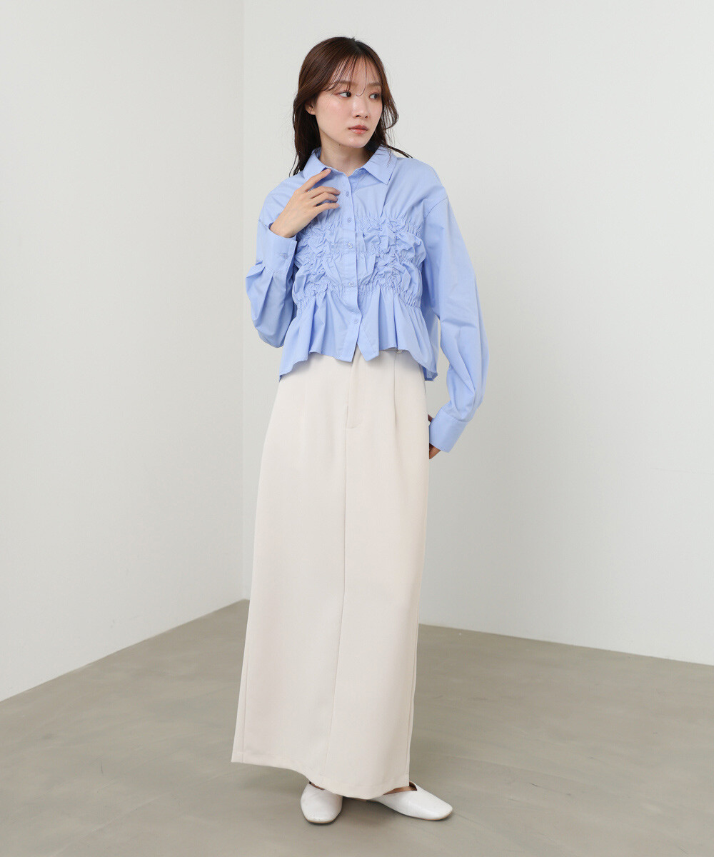 抽褶短版裇衫【JT023】