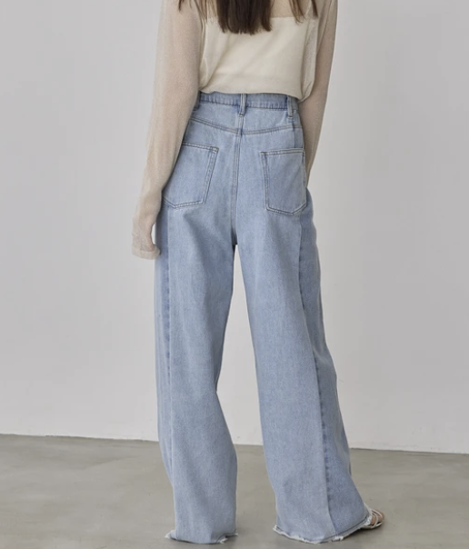 牛仔布/斜紋布雙色拼接褲 - 2026 流行穿搭  女士牛仔褲 春秋冬時尚穿搭 成人休閒 日常穿搭 易於配搭 日本直送   #JP-I-260004