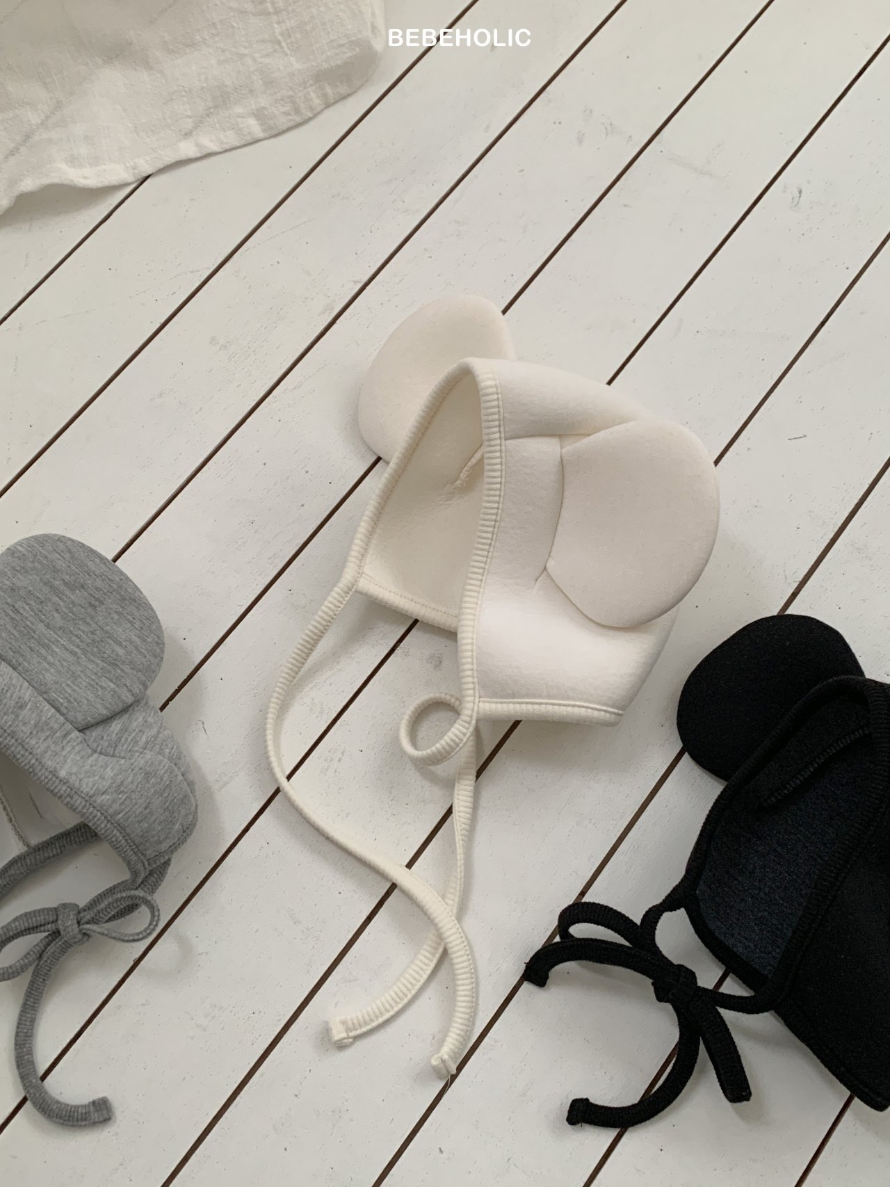 🌸預訂 韓國直送🌸🇰🇷BEBEHOLIC三色標籤立體耳朵嬰兒帽