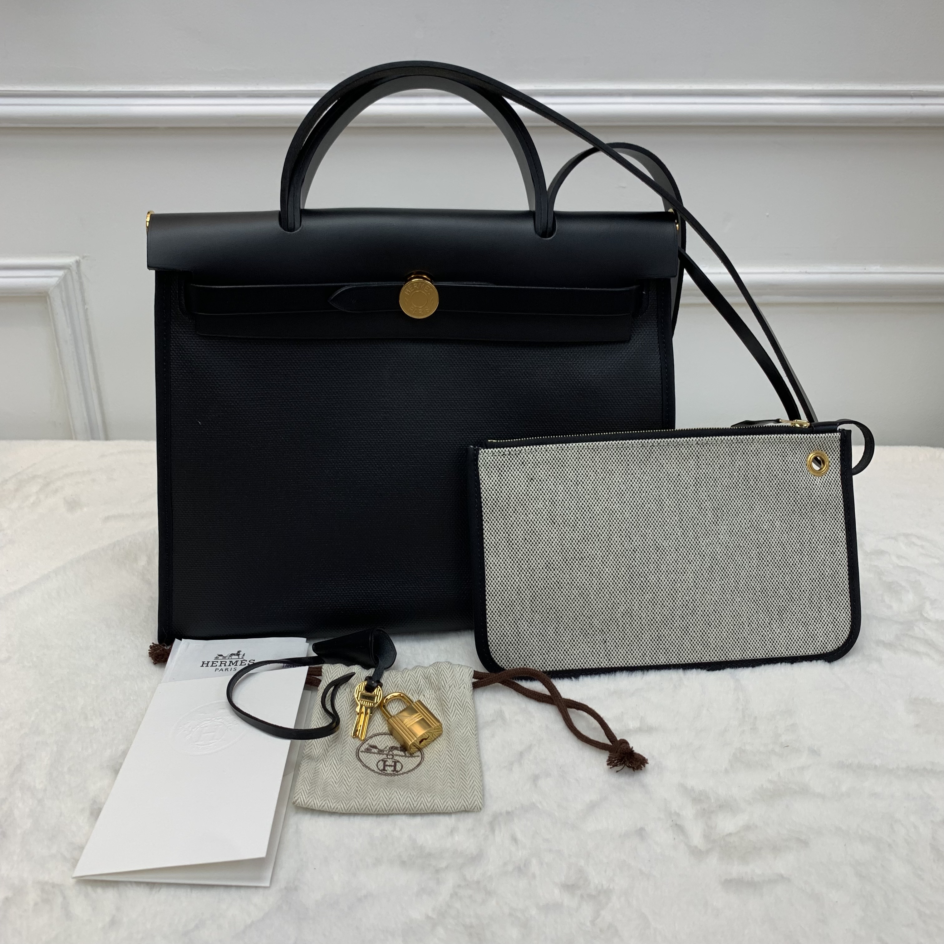 熱賣‼️🔔Herbag31黑金黑色拼防水布