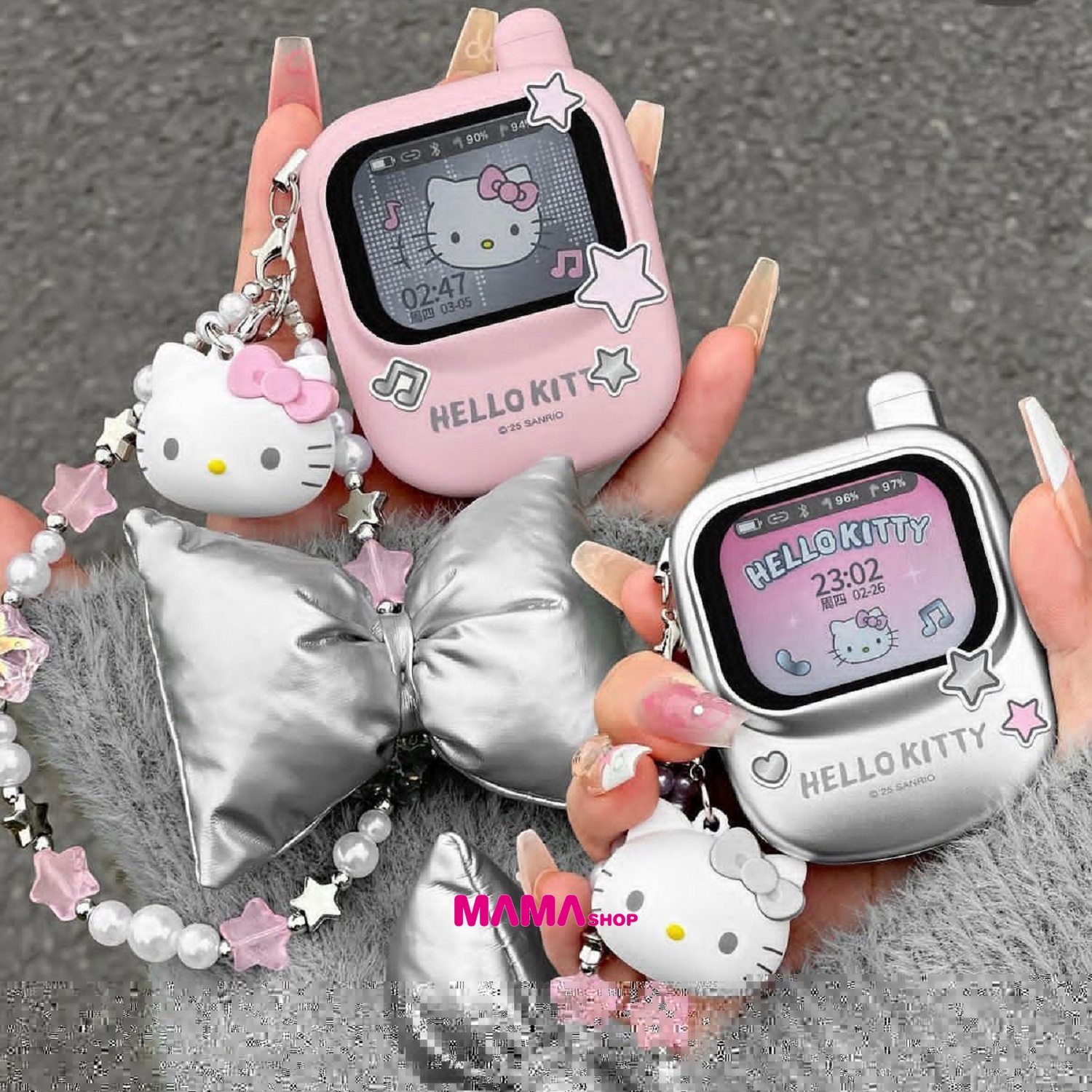 MarTube x Hello Kitty手機造型智能螢幕翻蓋藍芽耳機 *手繩加強版*