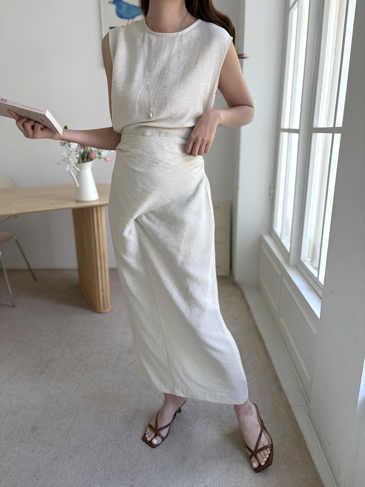 Effortless Wrap Dress (Oat)