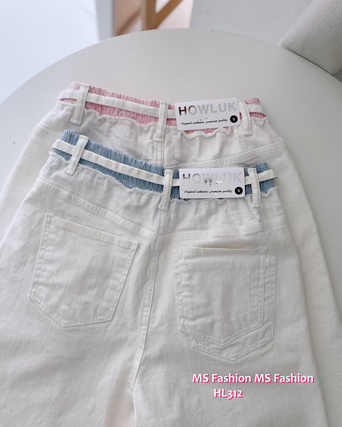HL312 韓國🌼Howluk拼色腰闊褲