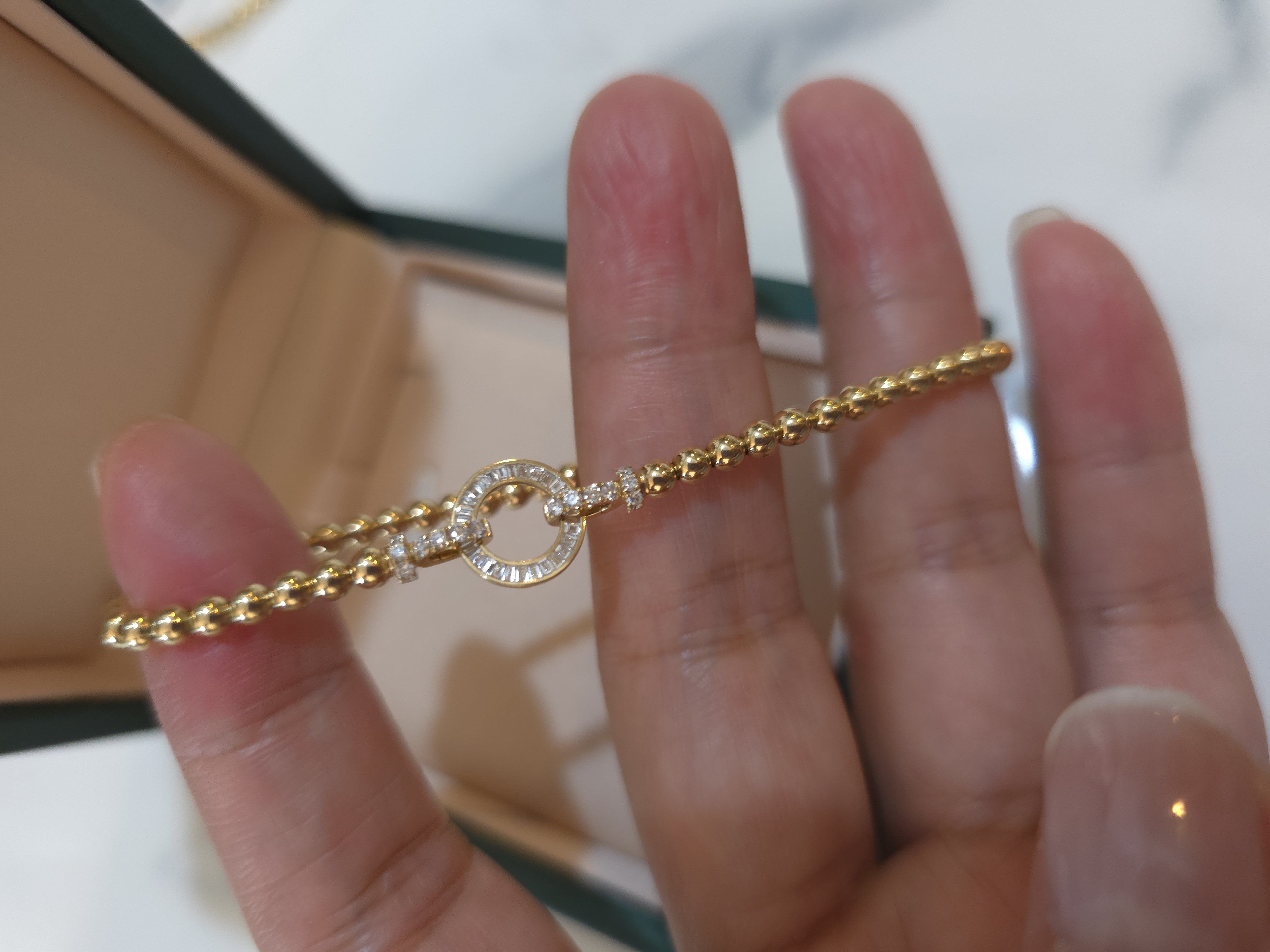 18K培育鑽石手鐲 d:0.419ct G:5g