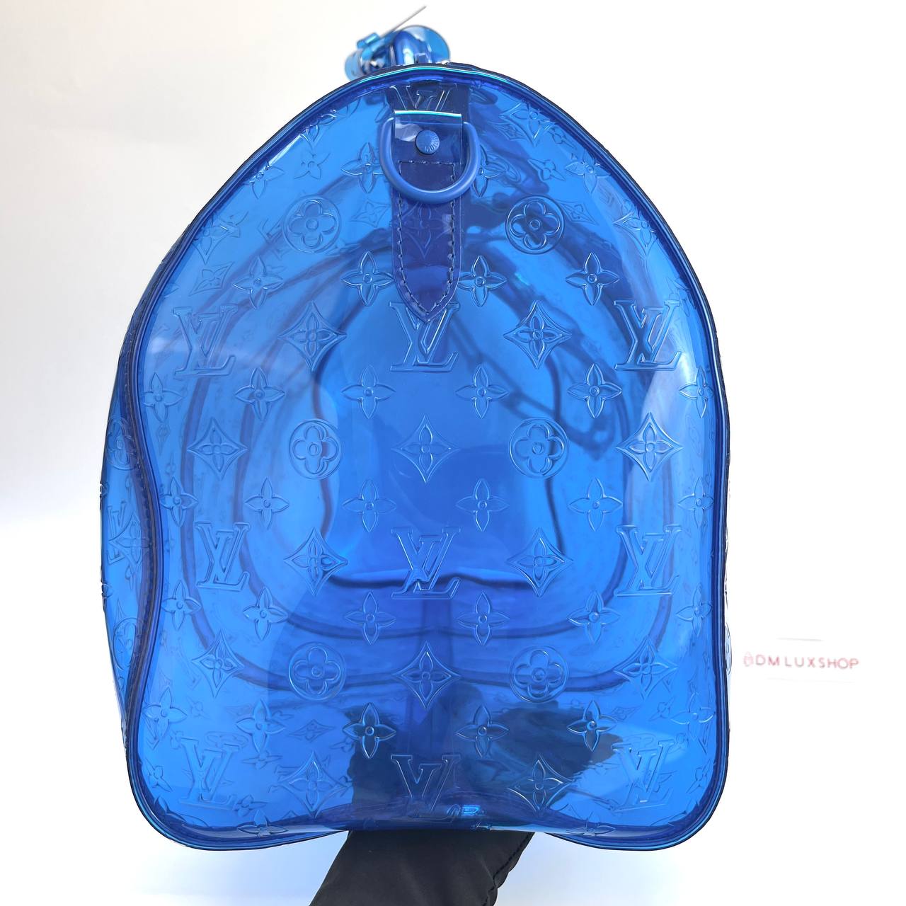 LV PVC Blue Keepall 50 Travel Bag