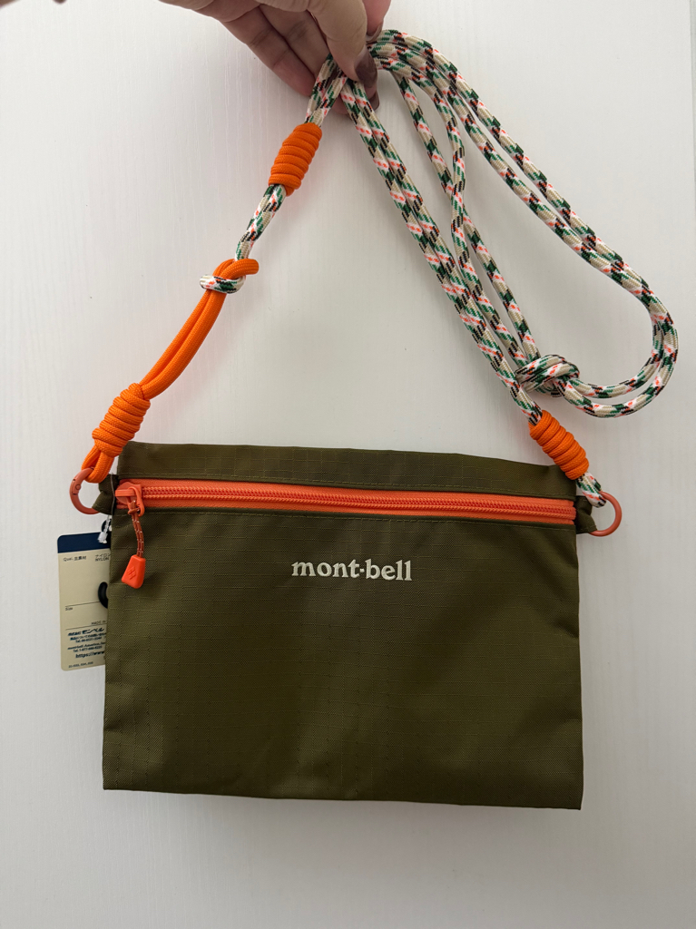 Montbell 隨身尼龍小物袋子(配改裝斜孭帶）