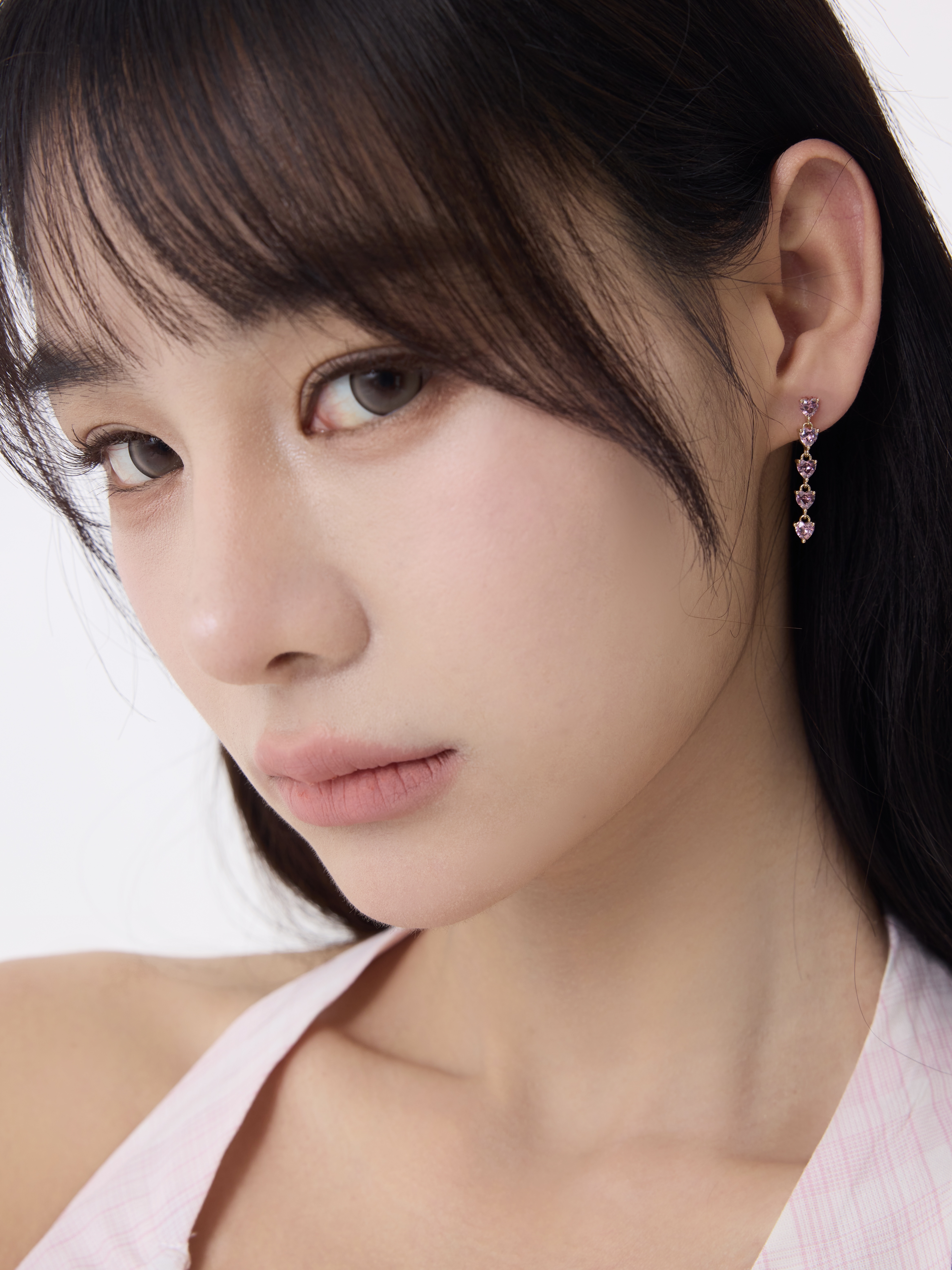 Lilac Heart Earring Plaqué or