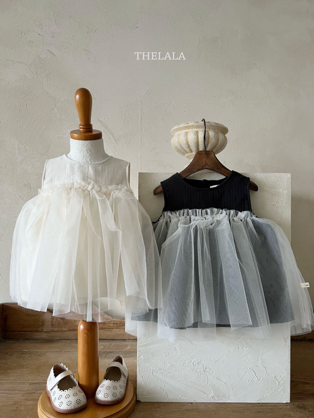 🌸預訂 韓國直送🌸🇰🇷THELALA兩色優雅薄紗背心連身裙