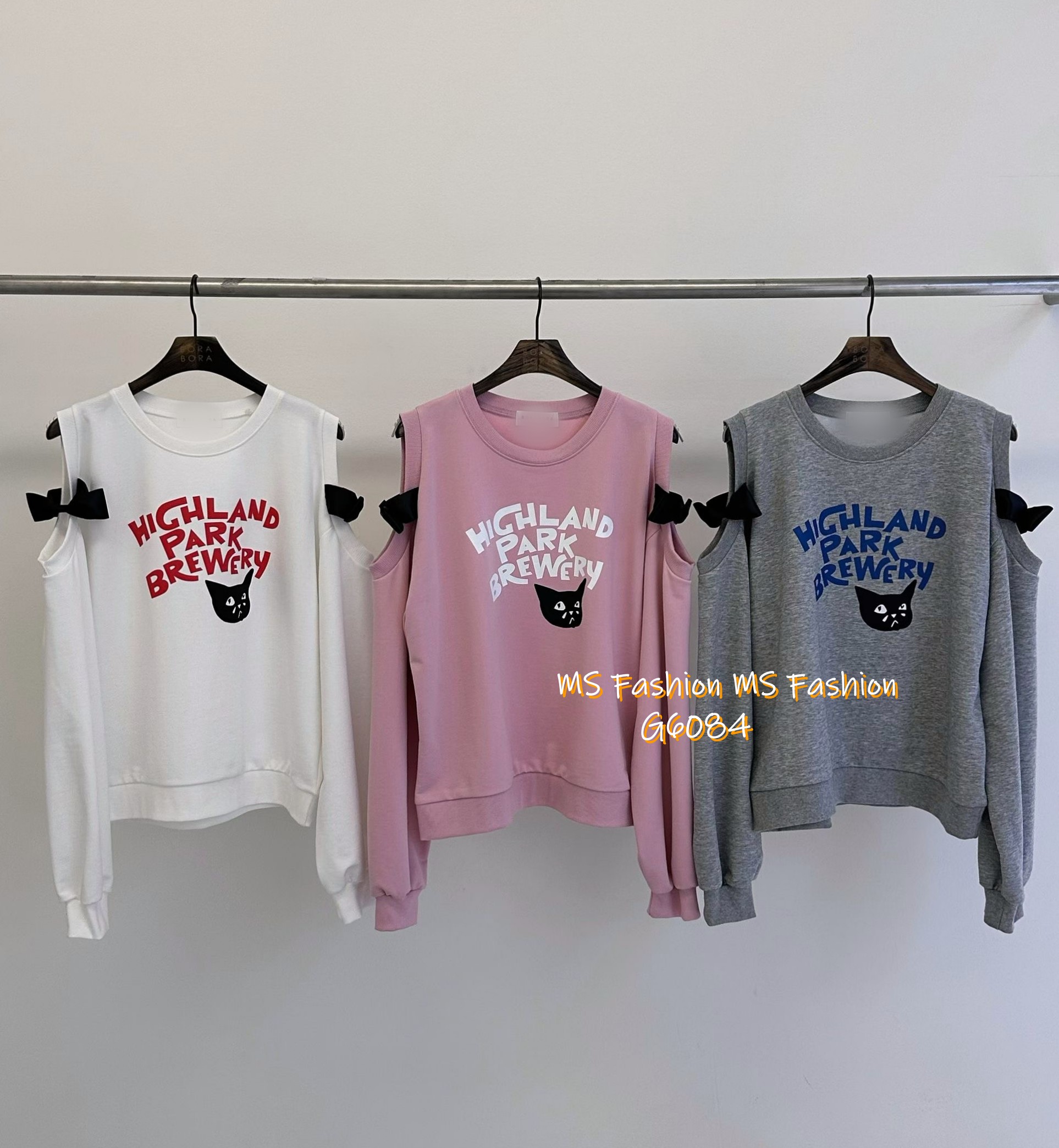 G6084 韓國🇰🇷露肩字母top