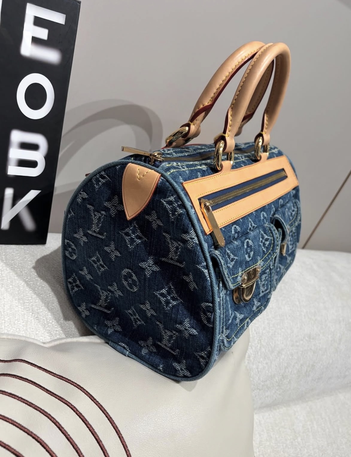 LV Neo Speedy M95019 Denim 100%Authentic, 99%New ✅Dust bag