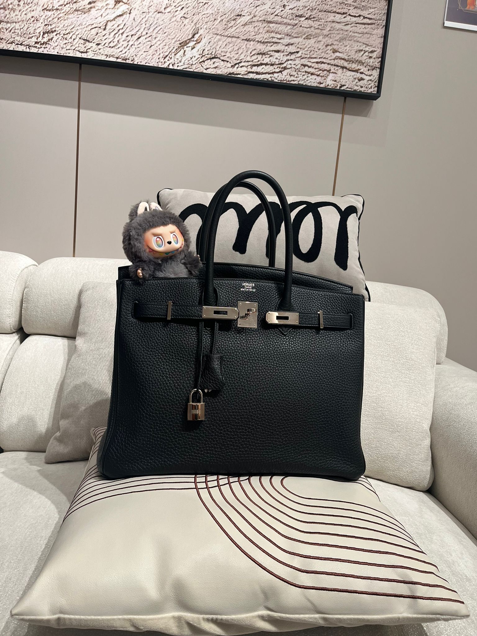 Hermes Birkin 35 黑色銀扣 Stamp [R] 100%Authentic, 98%New ✅Key lock ✅Dust bag✅Box